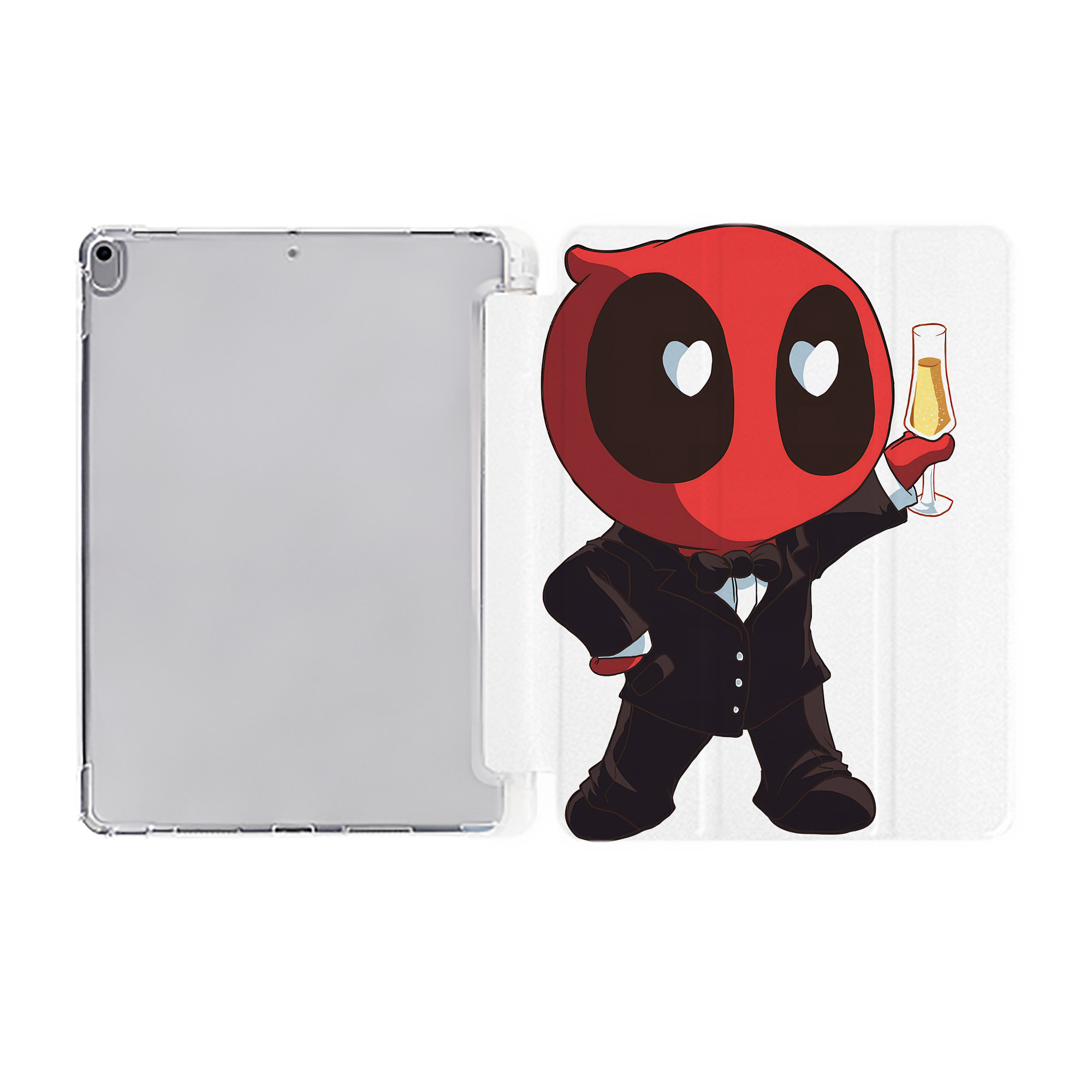 （画像用） Deadpool デッドプール IPad ケース ペン収納付き 三つ折りスタンド PUレザー×シリコン 対応機種9.5/10.5/10.9インチ